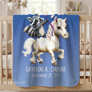 Personalized Sagittarius Zodiac Soft Sherpa Baby Blanket
