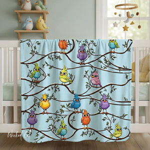 Snow Birds Soft Sherpa Baby Blanket