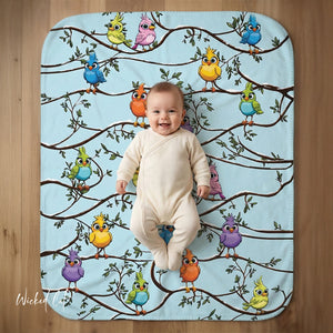 Snow Birds Soft Sherpa Baby Blanket