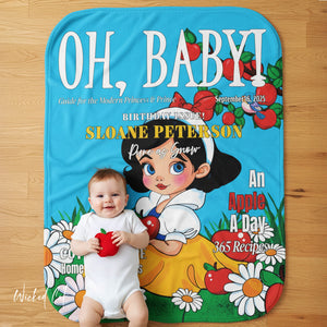 Personalized Snow White Soft Sherpa Baby Blanket | Custom Gift