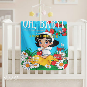 Personalized Snow White Soft Sherpa Baby Blanket | Custom Gift