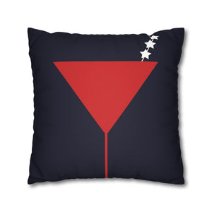 throw pillow with 'Reversible USA Martini Patriotic Cover' design