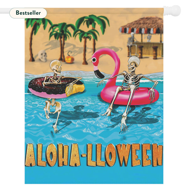 Aloha Halloween Vacation Funny Yard Flag