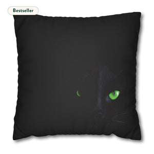 throw pillow with 'Black Cat Halloween Cover' design