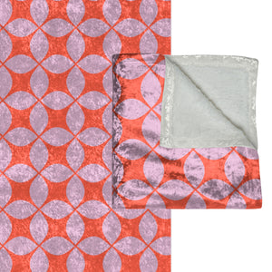 Orange & Lilac Art Deco Decorative Throw Blanket