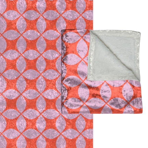 Orange & Lilac Art Deco Decorative Throw Blanket