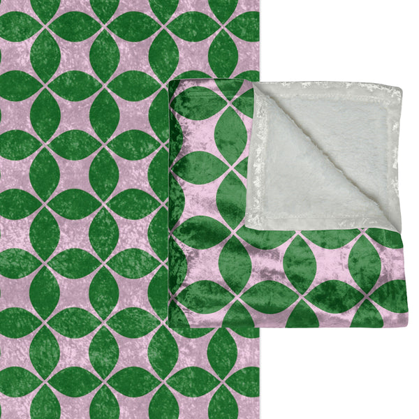 Lilac & Green Art Deco Decorative Throw Blanket