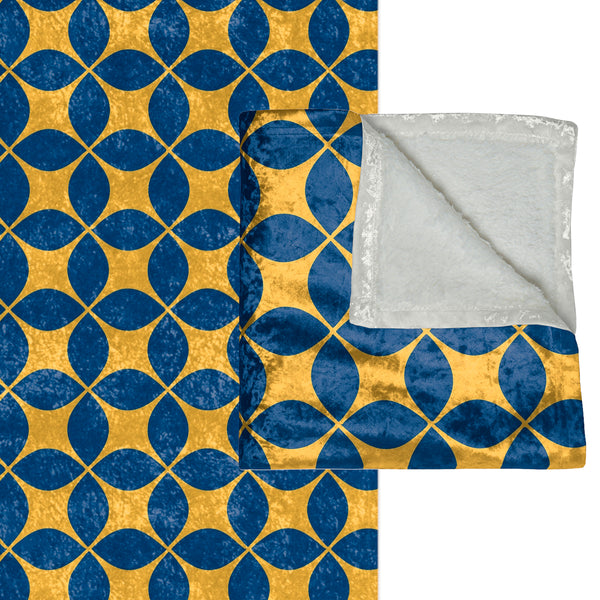 Blue & Yellow Art Deco Decorative Throw Blanket