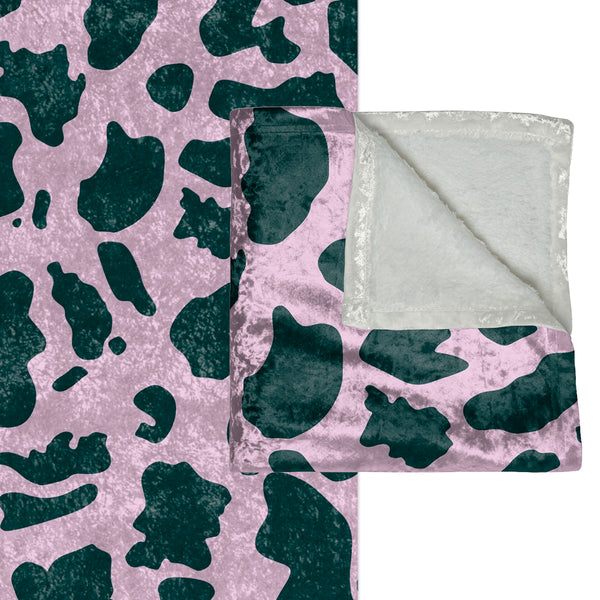 Lilac and Blue Animal Print Decorative Throw Blanket