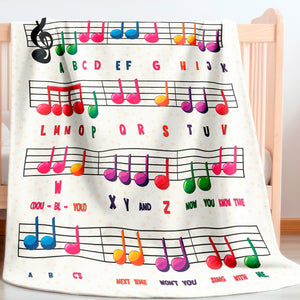 Soft sherpa blanket with 'The ABC Alphabet Song' design