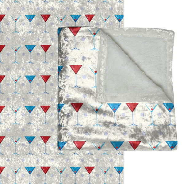 Red, White, and Blue Martinis Chic Patriotic Throw Blanket
