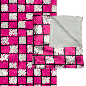 Checkered Pink & White Chic Couch Throw Blanket