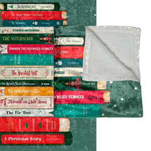Soft sherpa blanket with 'Christmas Throw Cozy Holiday Decor' design