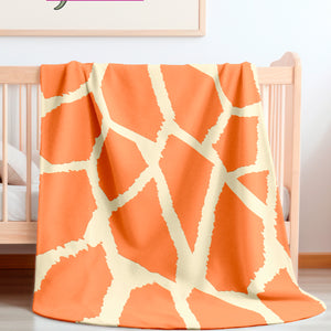 Baby Giraffe Orange Cream Sherpa Baby Blanket