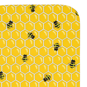 Soft sherpa blanket with 'Honey Bee Print | Newborn Gift' design
