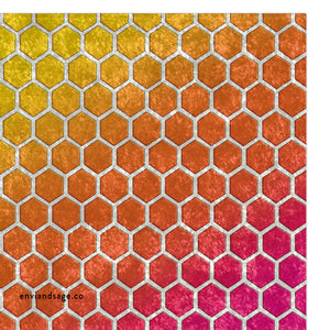 Soft sherpa blanket with 'Honeycomb Rainbow Spring Summer Decorative Throw' design