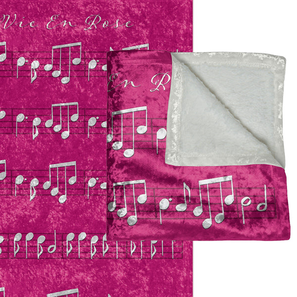 La Vie En Rose Sheet Music Shimmering Pink Throw Blanket