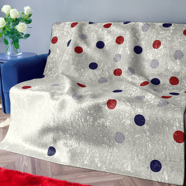 American Polka Dots Patriotic Chic Shimmering Throw Blanket