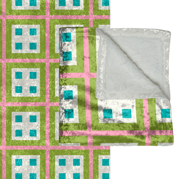 Pastel Pink, Blue, & Green Decorative Throw Blanket