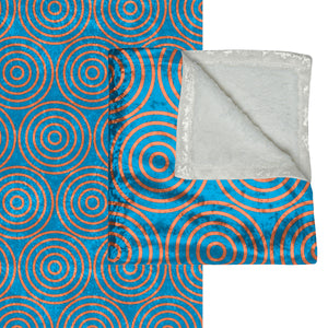 Soft sherpa blanket with 'Pastel Blue & Orange Decorative Throw' design