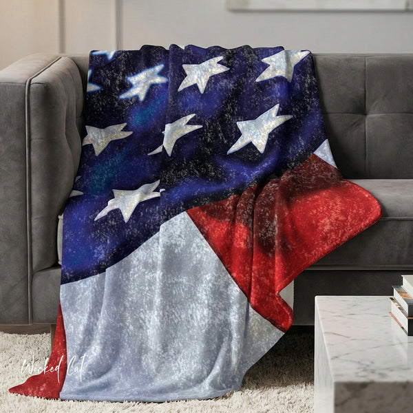 American Flag Decorative Throw Blanket