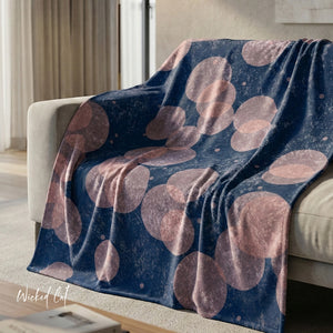 Blue & Pink Polka Dot Throw Blanket