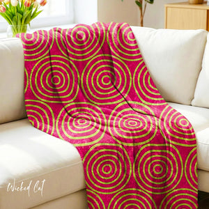 Soft sherpa blanket with 'Pastel Pink & Green Decorative Throw' design