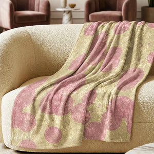 Soft sherpa blanket with 'Ivory & Pink Polka Dot Decorative Throw' design