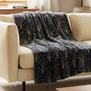 Blue Art Deco Decorative Throw Blanket