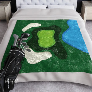 Golf Course Golfers Decorative Couch Throw