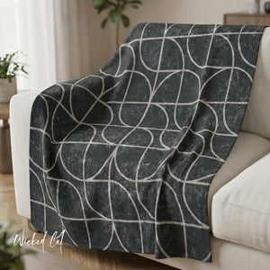 Black & Grey Art Deco Decorative Throw Blanket