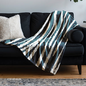 Green and White Tiger Print Decorative Throw Blanket