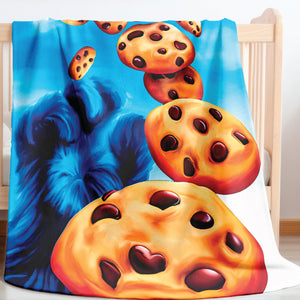 Cookie Monster Newborn Toddler Sherpa Baby Blanket