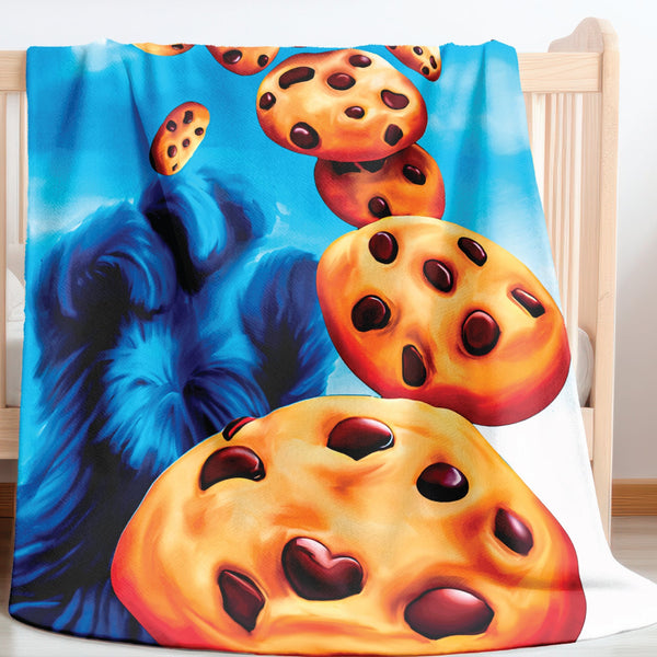 Cookie Monster Newborn Toddler Sherpa Baby Blanket