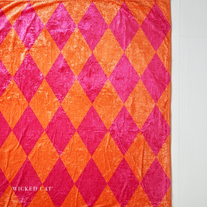 Pink and Orange Harlequin Decorative Throw