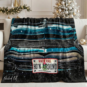 Car Ho'in Around Funny Holiday Throw Blanket