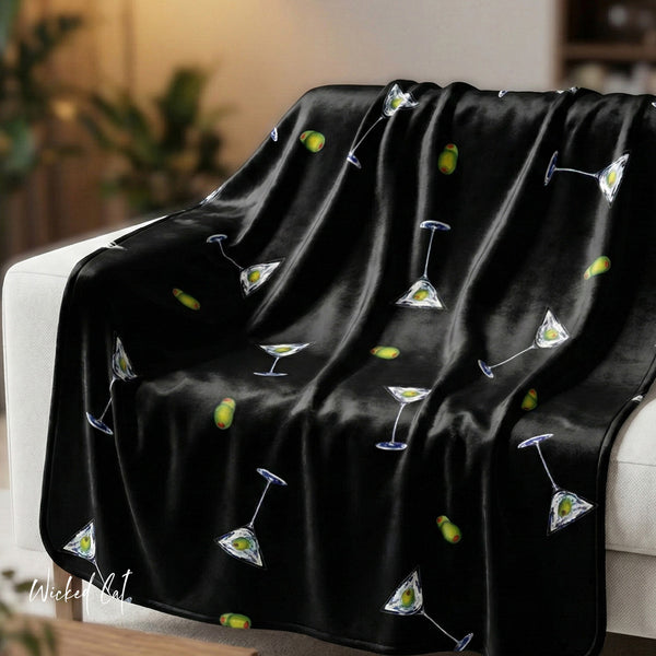Dirty Martini Plush Soft Sherpa Throw Blanket