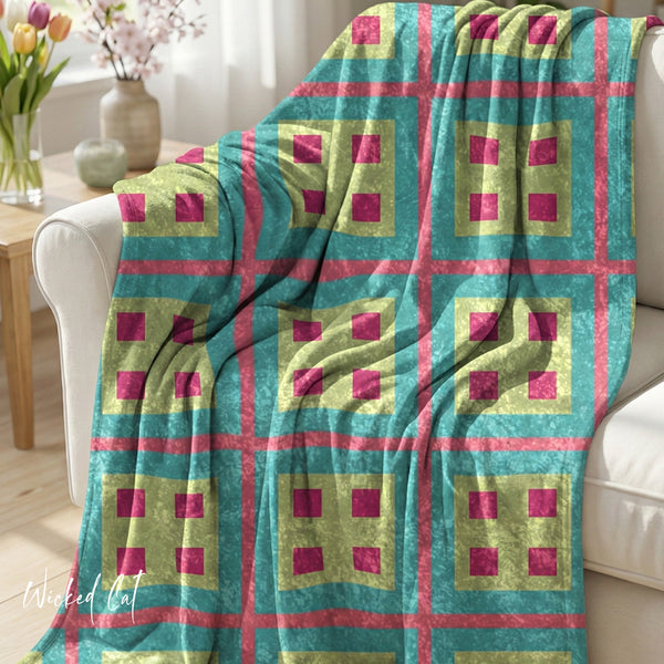 Pastel Pink & Blue Decorative Throw Blanket