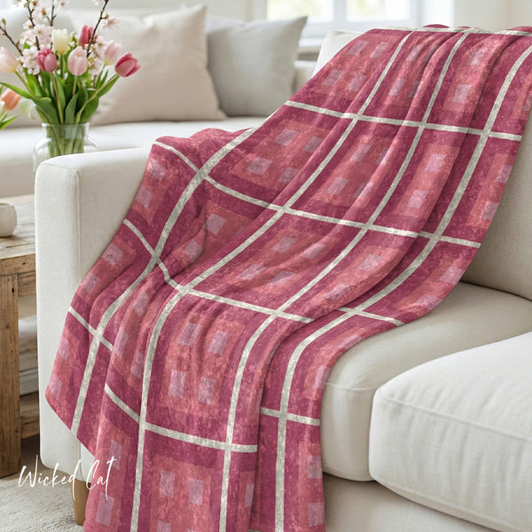 Pastel Pink Berry Decorative Throw Blanket