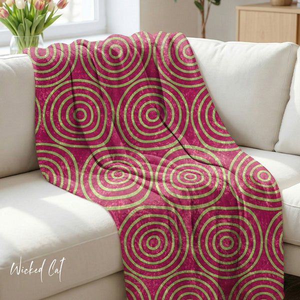 Pastel Pink & Green Decorative Throw Blanket