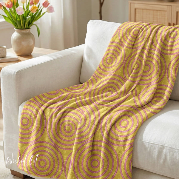 Pastel Yellow & Pink Decorative Throw Blanket