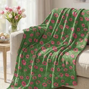Green & Pink Modern Decorative Throw Blanket