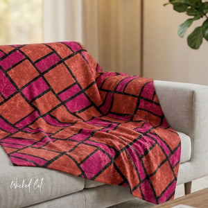 Pink and Orange Modern Decorative Throw Blanket
