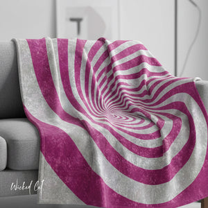 Pink and White Swirl Decorative Throw Blanket