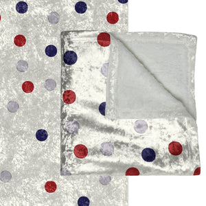 Soft sherpa blanket with 'Patriotic Polka Dots Chic Shimmering Throw' design