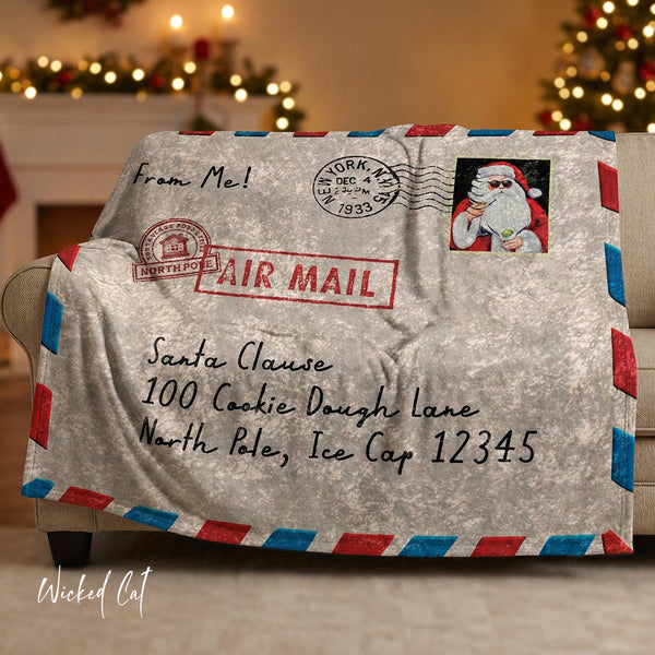 Santa Mail Cute Christmas Throw Blanket