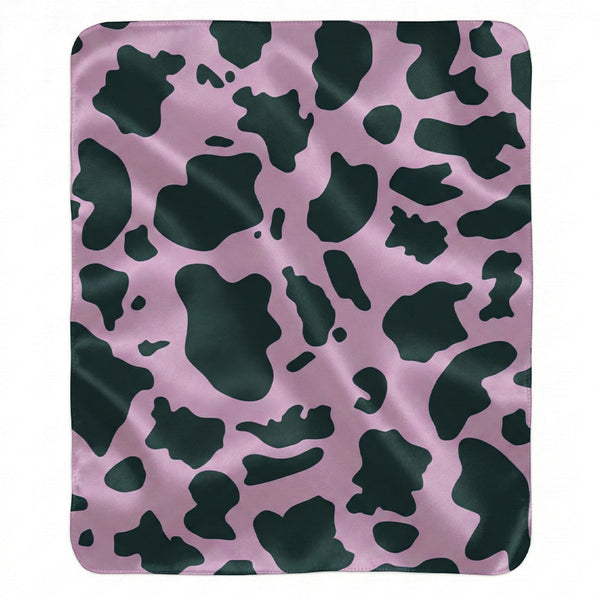 Lavender Blue Green Animal Print Plush Sherpa Throw Blanket