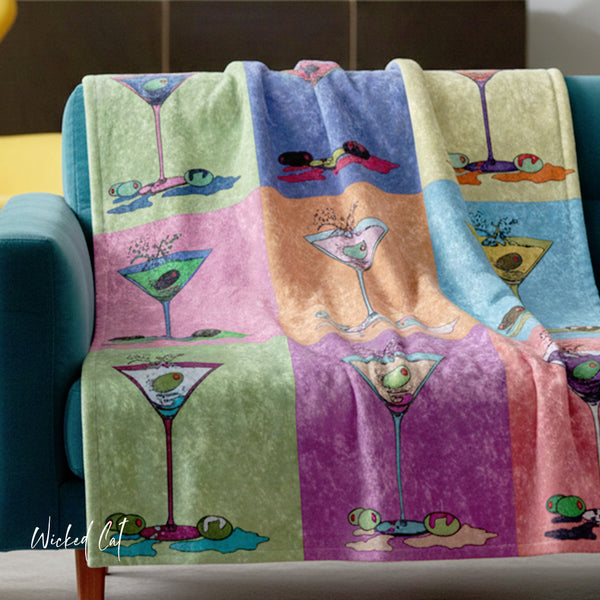 Pop Art Martini Home Gift Decorative Throw Blanket