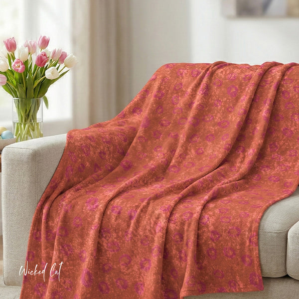 Orange and Pink Modern Decorative Throw Blanket