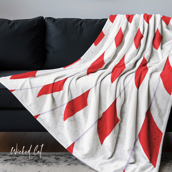 Candy Cane Throw Festive Striped Christmas Throw Blanket